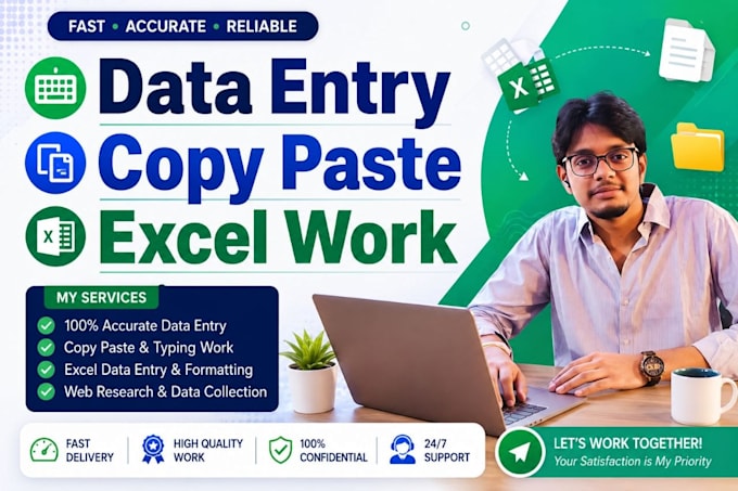 do professional data entry and copy paste work