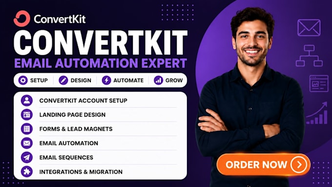 setup convertkit newsletter convertkit email sequence kit landing page expert