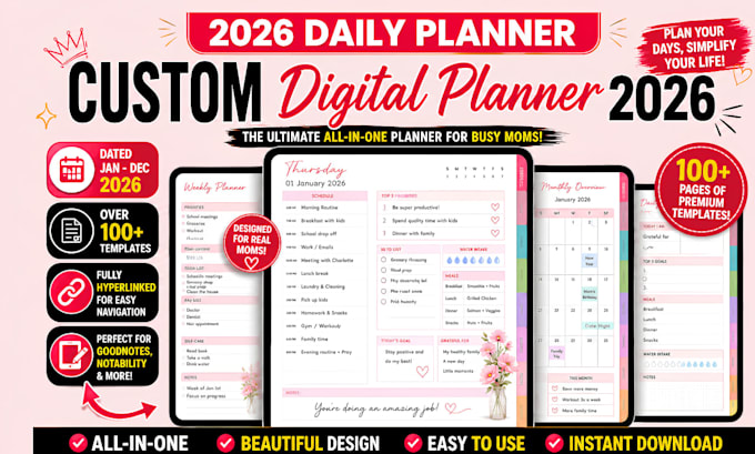 design hyperlinked digital planners,  journals and ebooks, booktok marketing