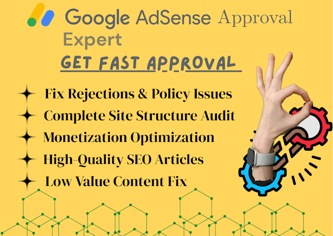 do google adsense approval and fix seo blog articles and monetization expert