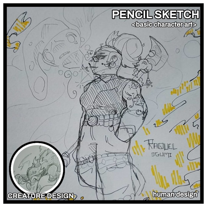digital and traditional character designs
