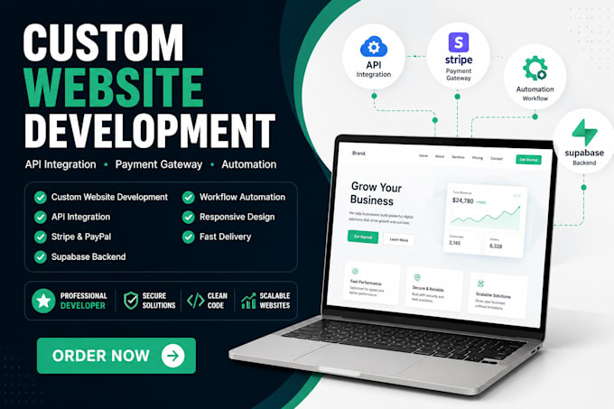 develop website and integrate API, payment gateway and automation