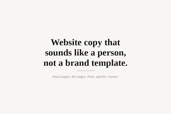 write an about page that sounds like a real person