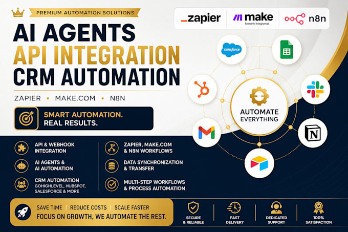 build ai agent with zapier n8n, API integration and CRM automation