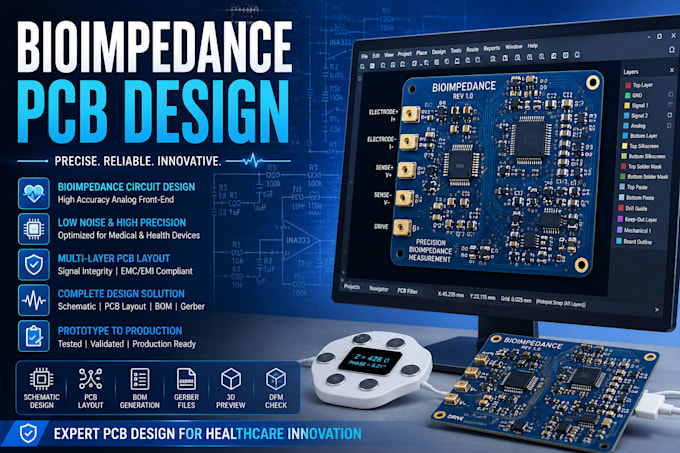 design bioimpedance analysis pcb and biometric sensor hardware