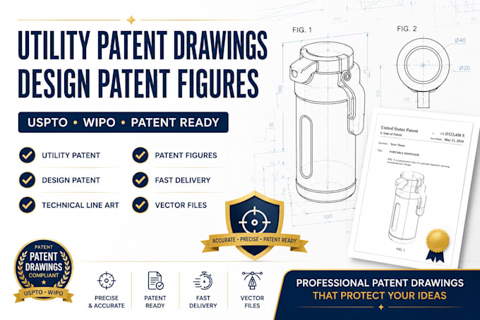 make utility patent drawings and design patent figures