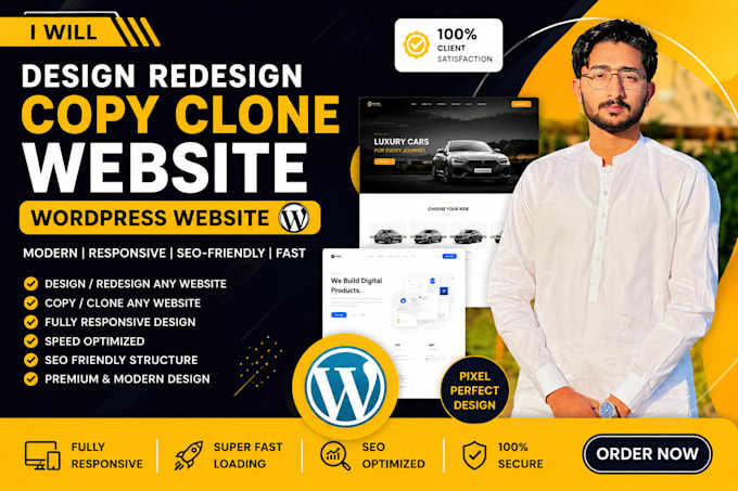 design redesign copy clone website wordpress website