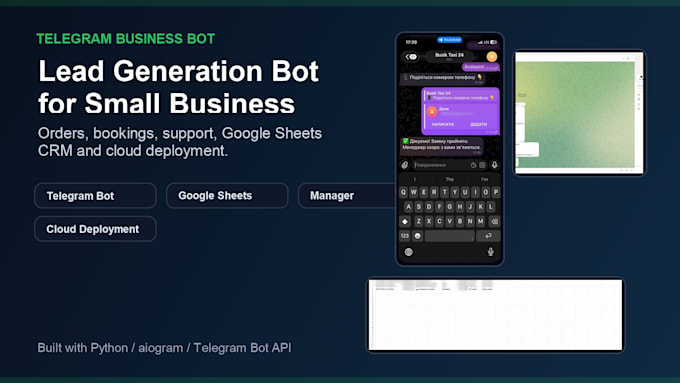 build a telegram bot for leads, bookings and orders
