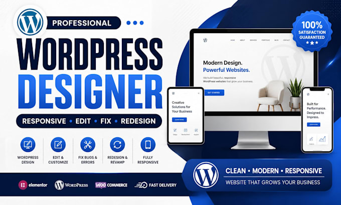wordpress designer responsive wordpress edit wordpress fix wordpress