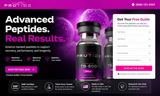 build research peptide website fda compliant peptide website supplement website