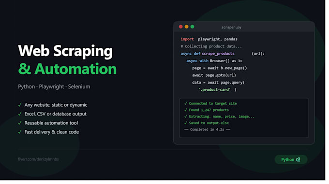 build a python web scraper and automation tool