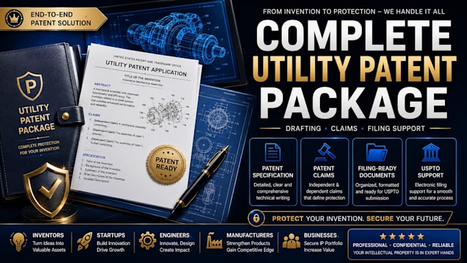 provide a complete utility patent drafting and patent filing patent application