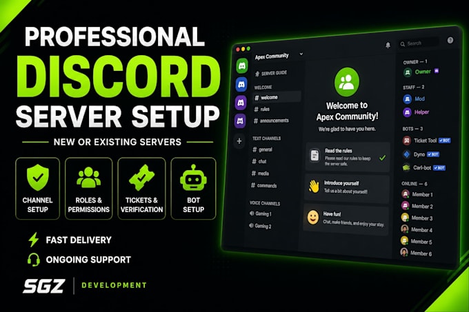 create and setup a professional discord server