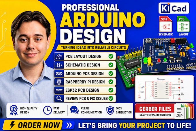 design arduino esp32 stm32 pcb layout pcb design with schematic and gerber file