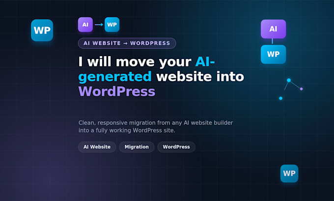 transfer your ai generated website into wordpress