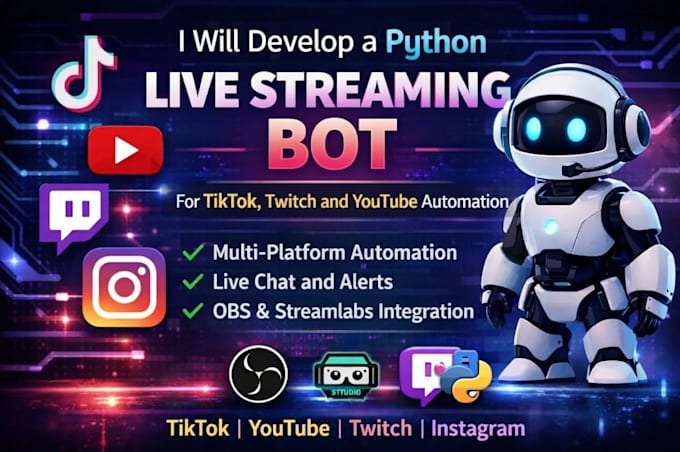 develop social media, twitter bot, instagram bot, youtube bot, tiktok bot