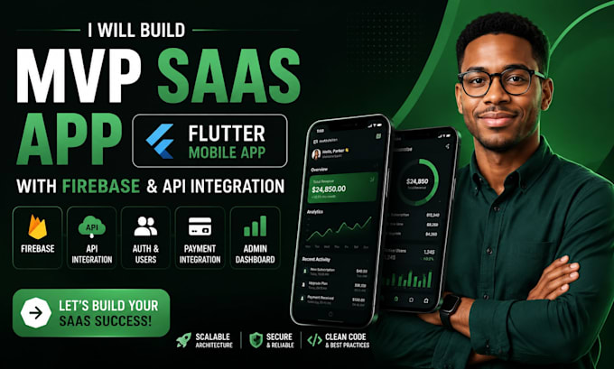 build flutterflow mobile app, ios app, android app with API integration