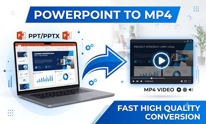 convert powerpoint PPT into mp4 video