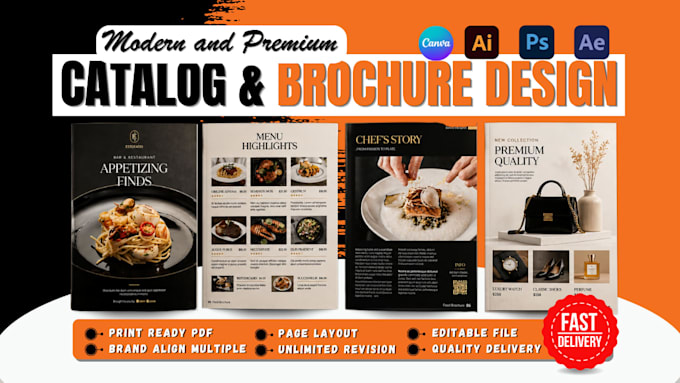 do digital brochure design, product catalog design, lookbook, indesign magazine