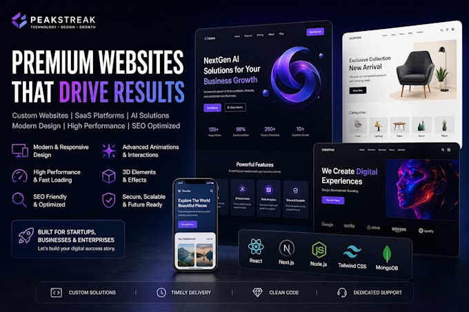 build a premium saas, startup website with modern animations