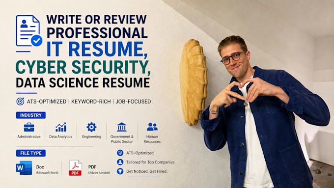write or review professional IT resume, cyber security, data science resume