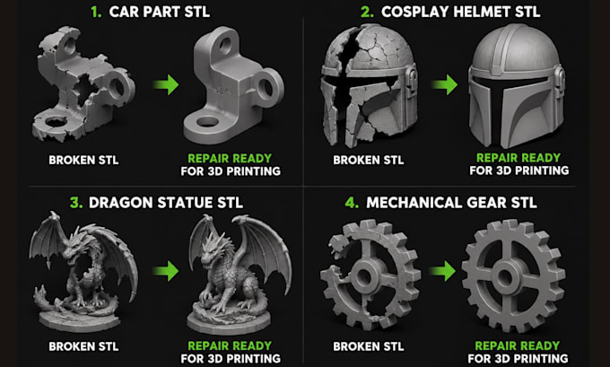 do stl file repair fix edit obj file custom 3d file modification mesh repair stl