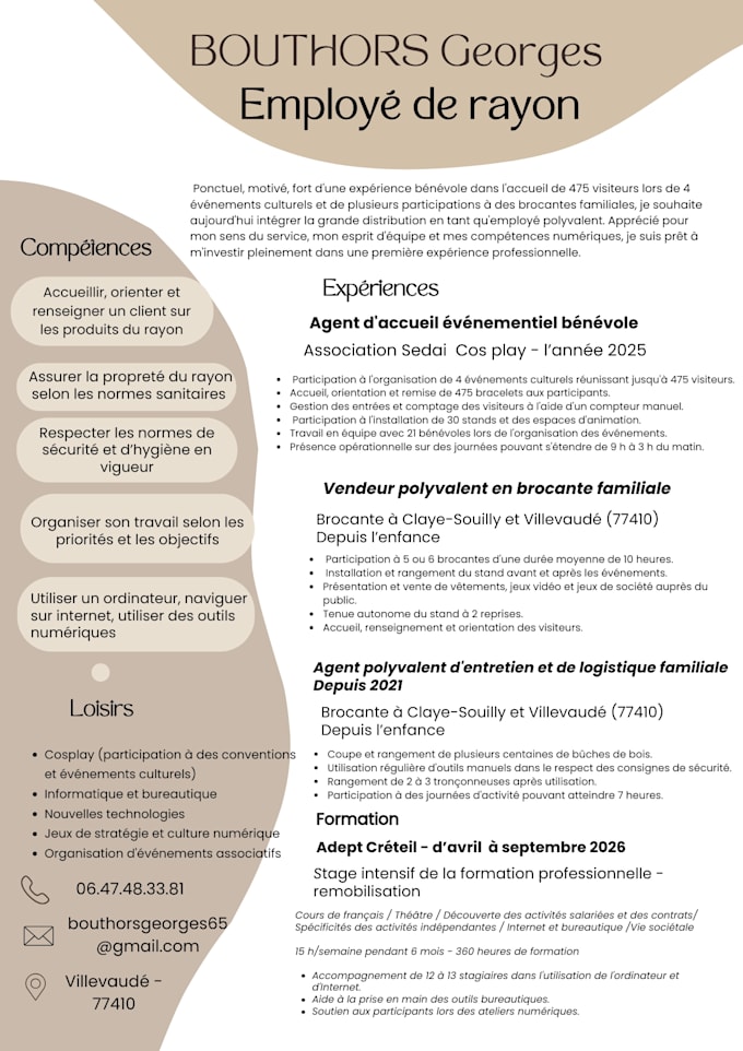 cv professionnel, lettre de motivation, profil linkedin