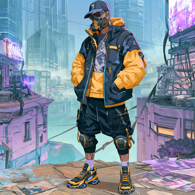 cyberpunk hacker character art