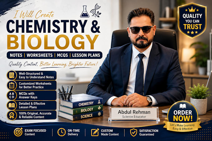 create professional chemistry, biology notes, worksheats