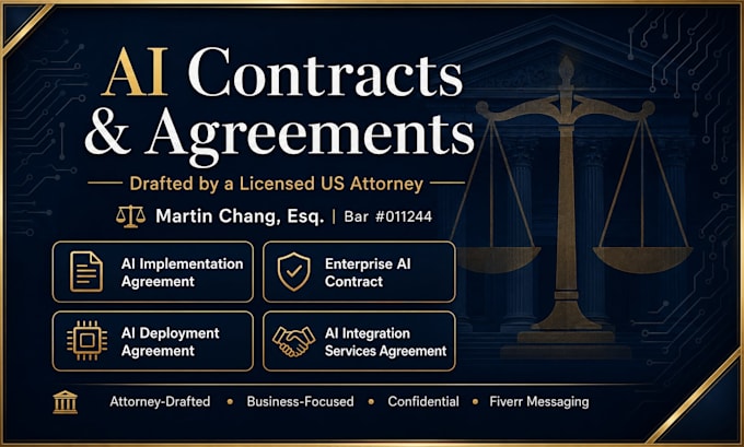 prepare a robust ai integration services agreement as a US attorney