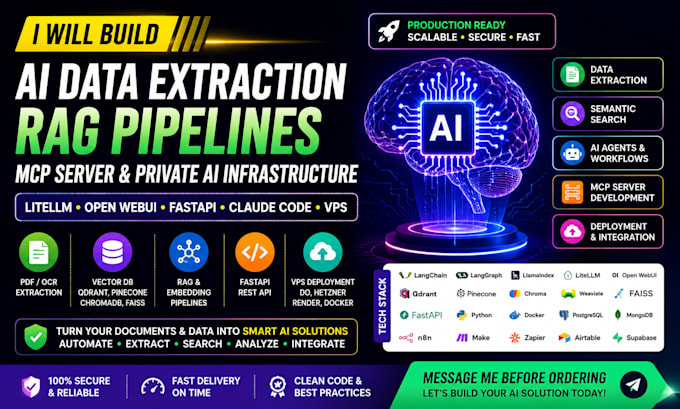 build ai data extraction litellm open webui fast api mcp server claude code vps