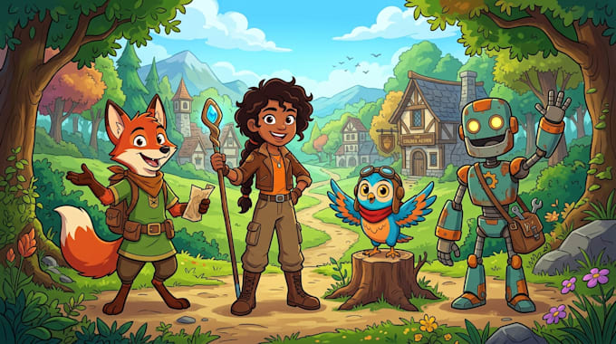 design custom 2d cartoon characters ready for animation