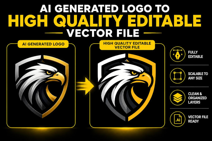 convert ai generated design or logo to a print ready vector file