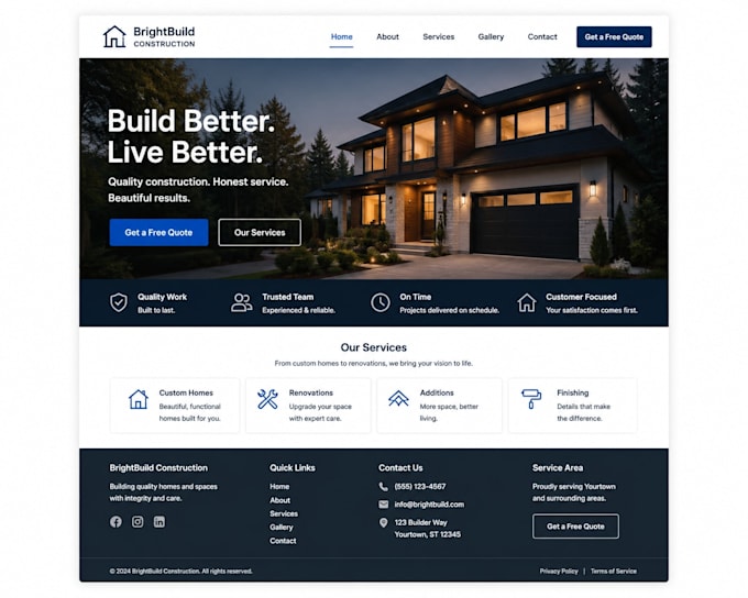 create an ai homepage mockup for your business website