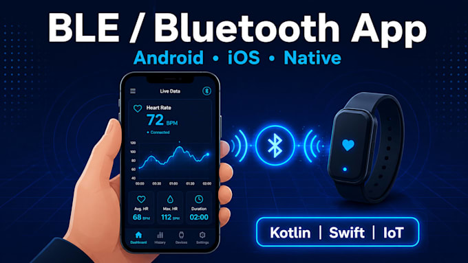build your android or ios ble app to connect with your hardware device