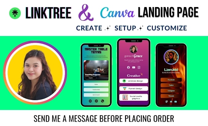 setup your linktree and canva landing page