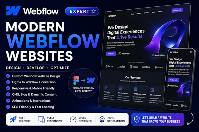 design webflow website webflow landing page figma to webflow webflow expert