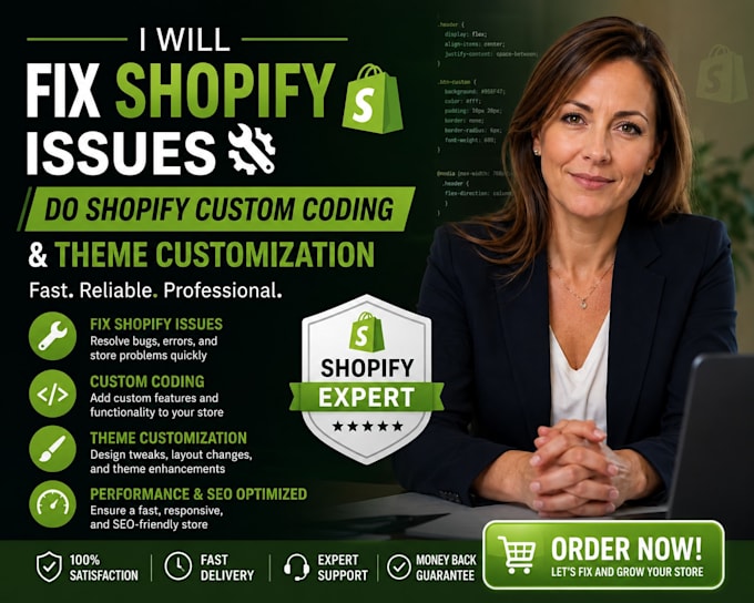 fix shopify issues, do shopify custom coding and theme customization