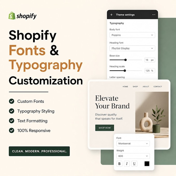 customize shopify fonts and improve store typography