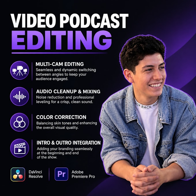 be your video podcast editor for youtube and spotify