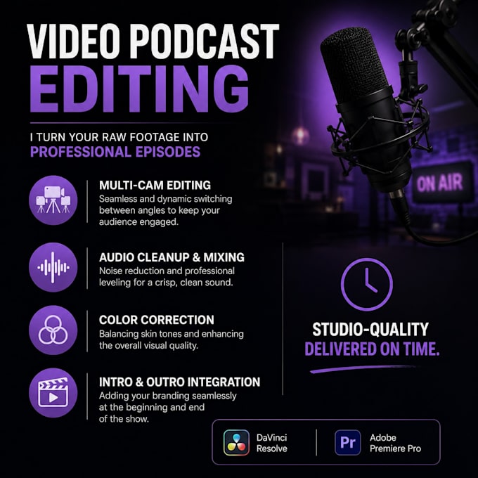 be your video podcast editor for youtube