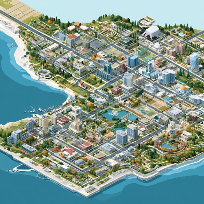 design vector map illustration, isometric map, dungeon and dragons, fantasy map