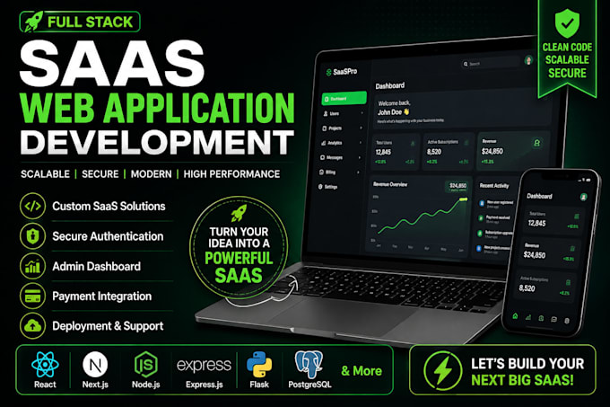 develop a full stack saas web application