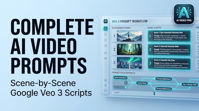 create complete google veo 3 long asmr video scripts and scene by scene prompts