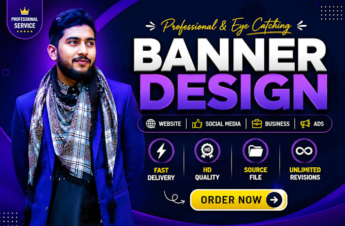 create modern website and social media banners