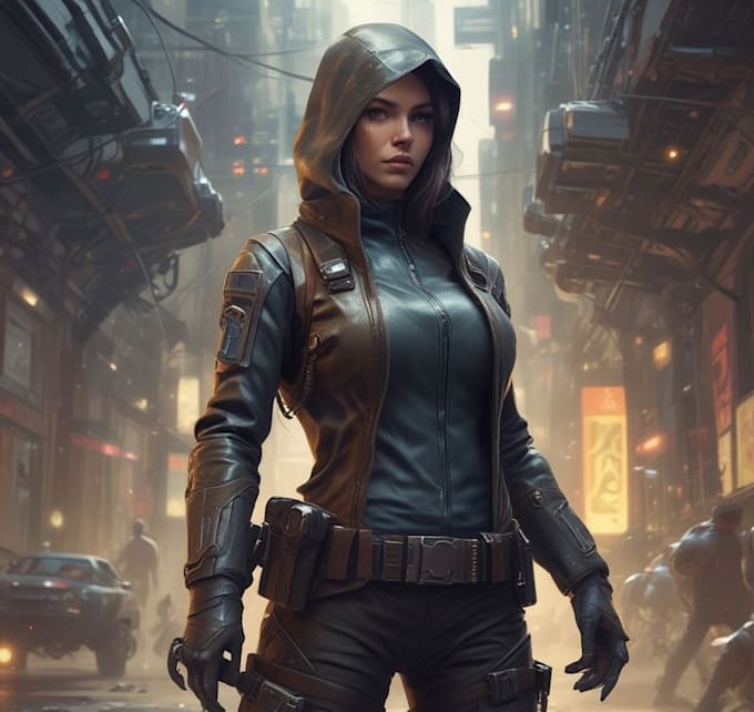 a sci fi character illustration or sci fi character
