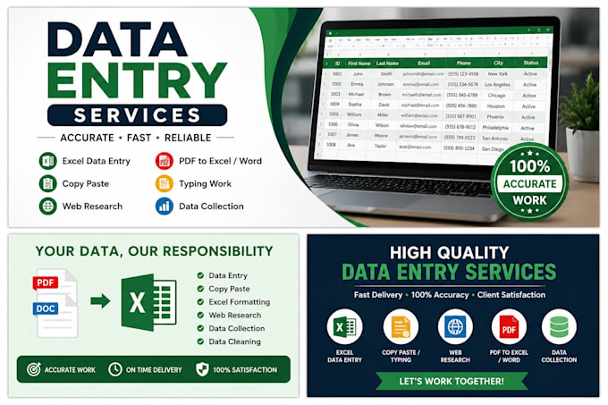 do data entry, web research, copy paste and excel data entry