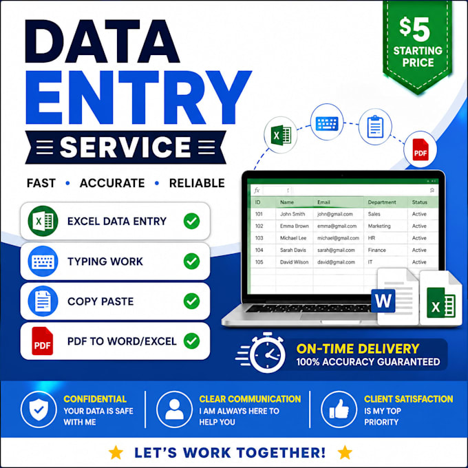 do accurate data entry and typing work