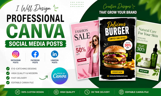 design professional canva social media posts