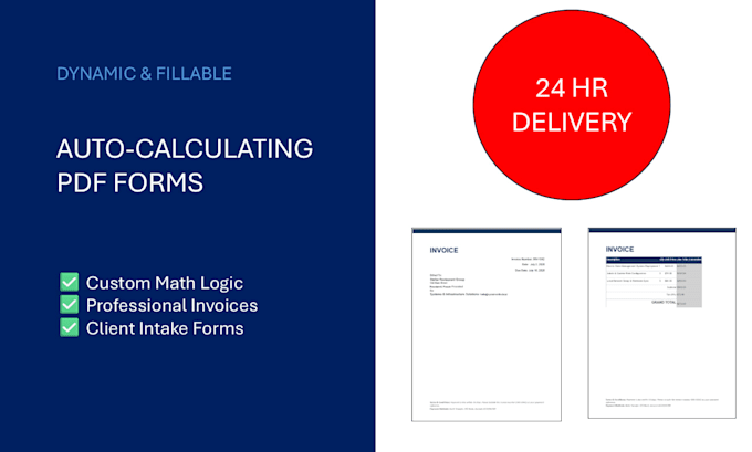 create fillable PDF forms, invoice automation and document workflows